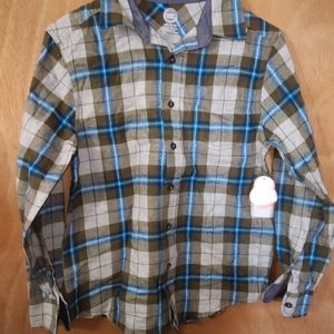 Wonder nation long sleeve flannel button down size large 10/12 boys